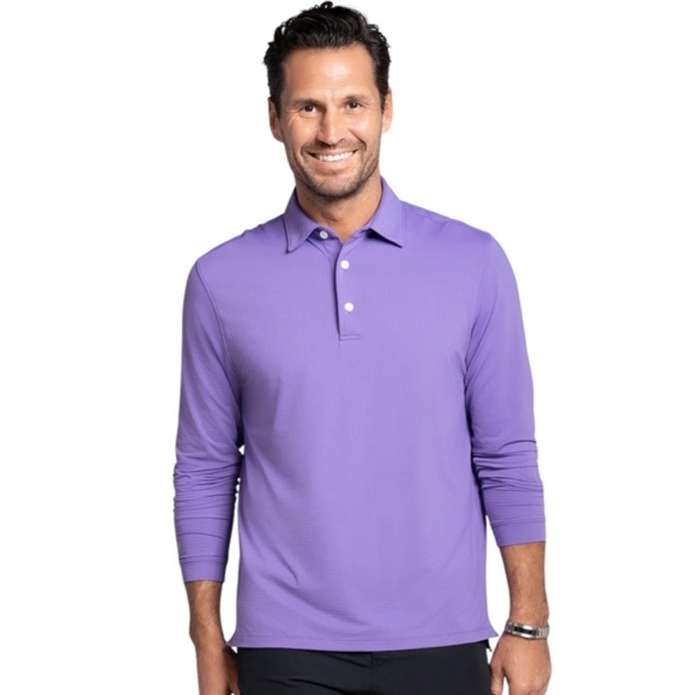 Ibkul Men’s Long Sleeve Purple‎ Polo. NWOT. SIZE XL. SPF50 protection